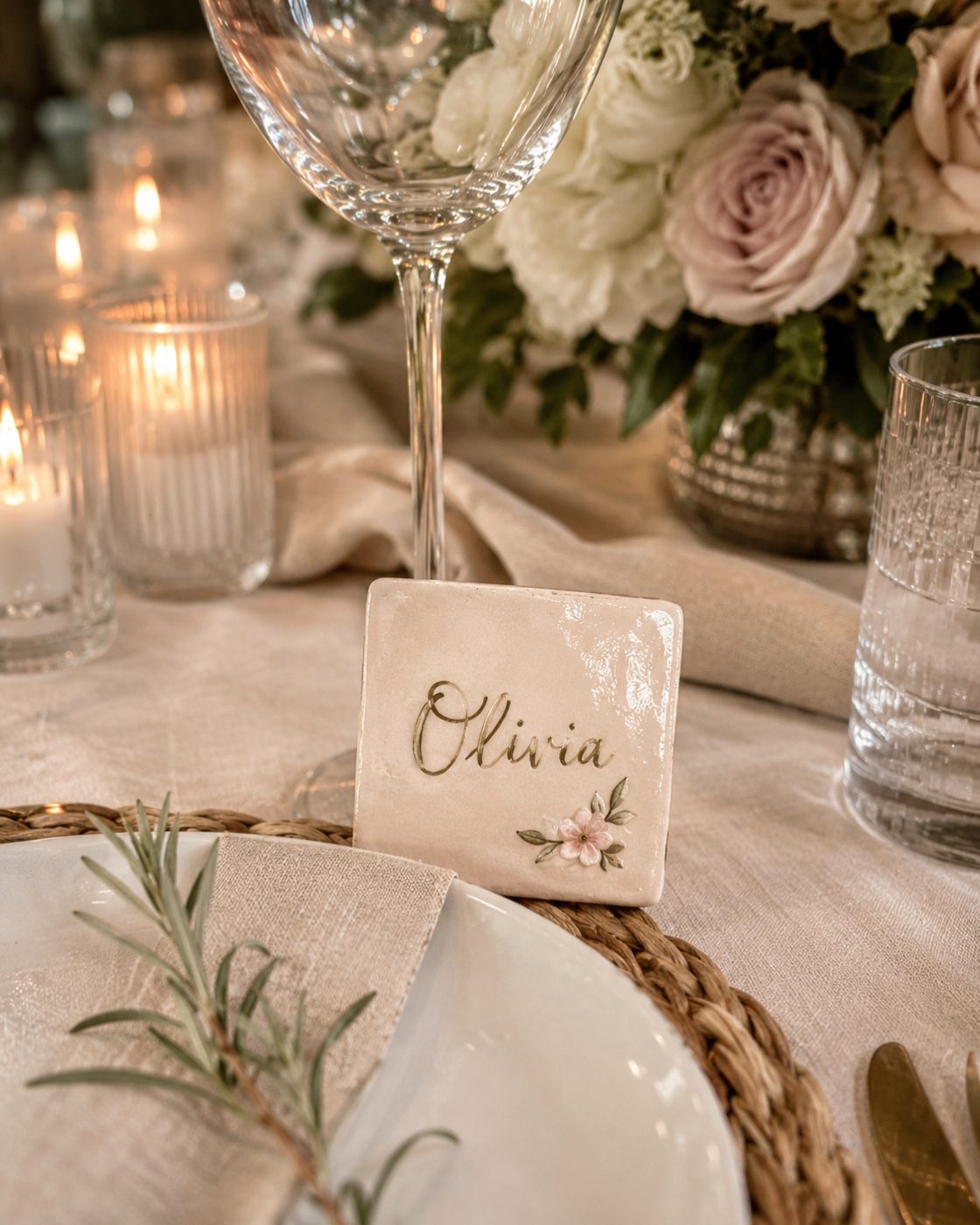 Mariage : céramique peinte à la main