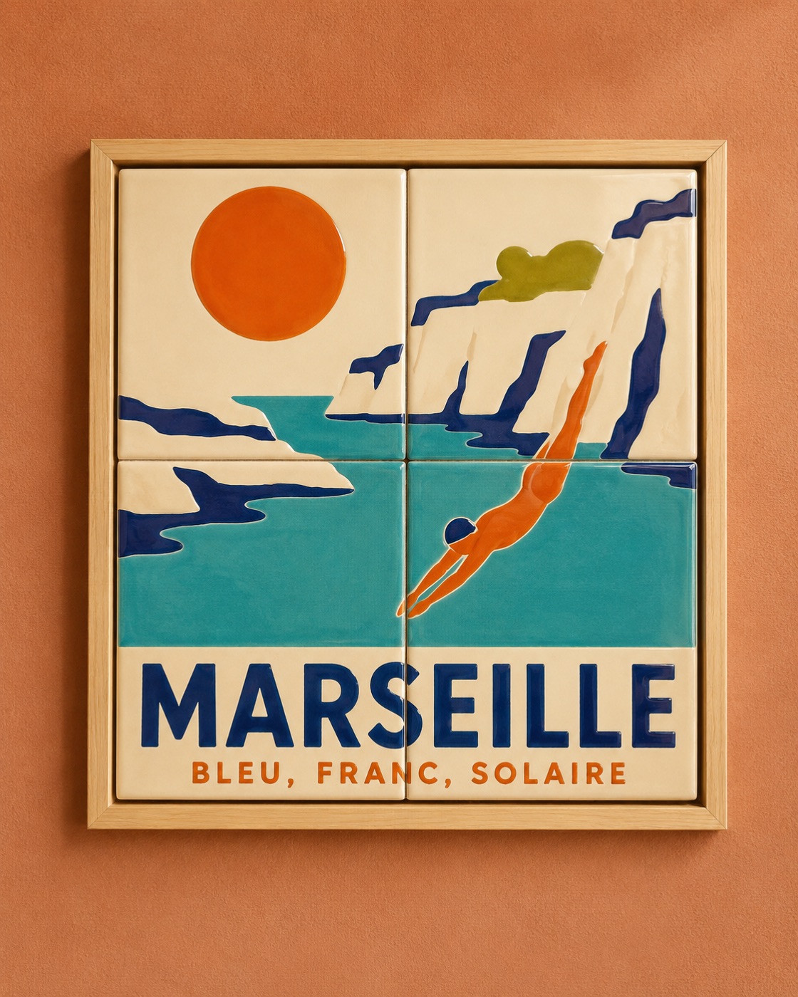Affiche en céramique personnalisée, émaillée à la main