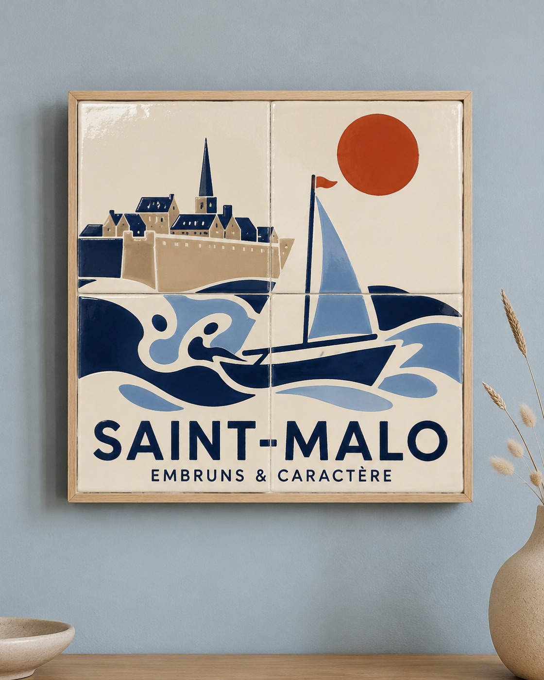 Affiche en céramique personnalisée, émaillée à la main