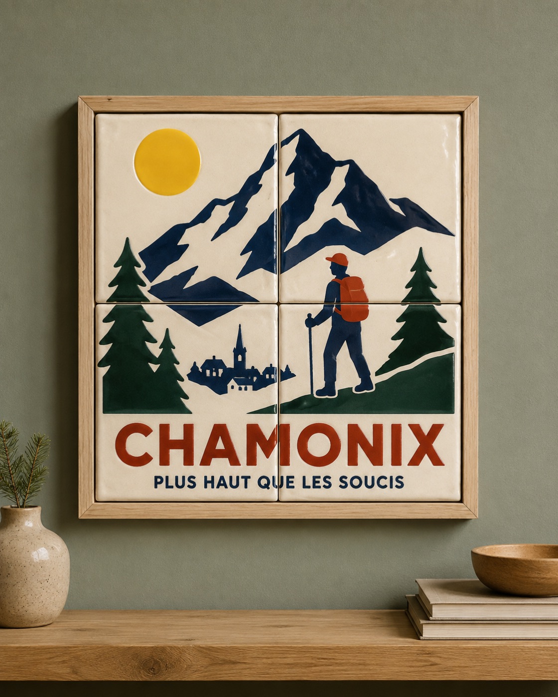 Affiche en céramique personnalisée, émaillée à la main
