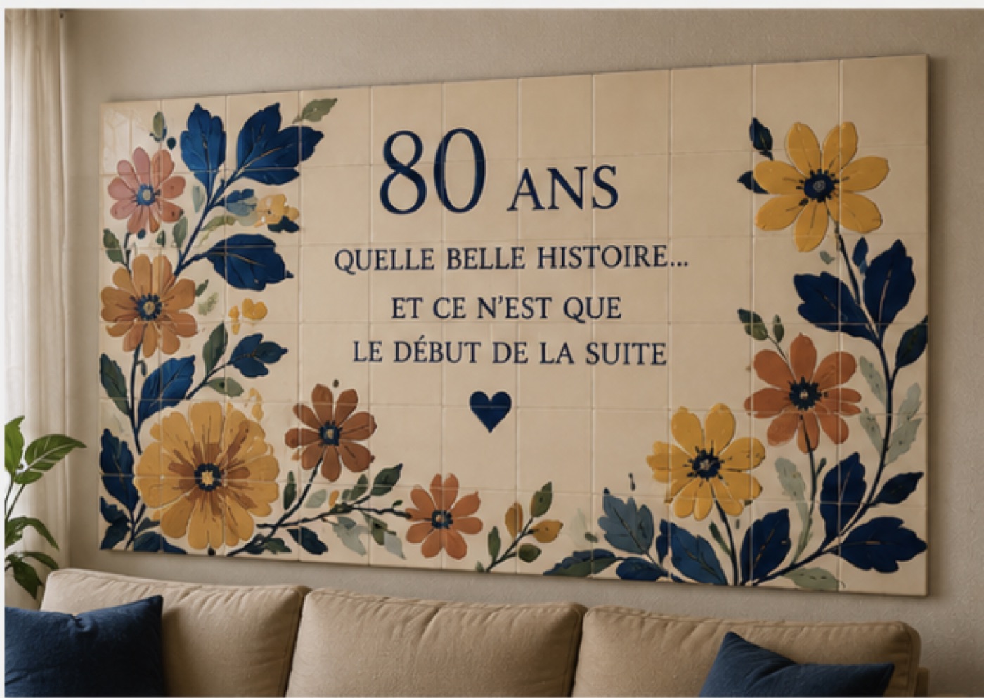 Cadeau pour 80 ans en céramique émaillée à la main, vue 5 sur 5