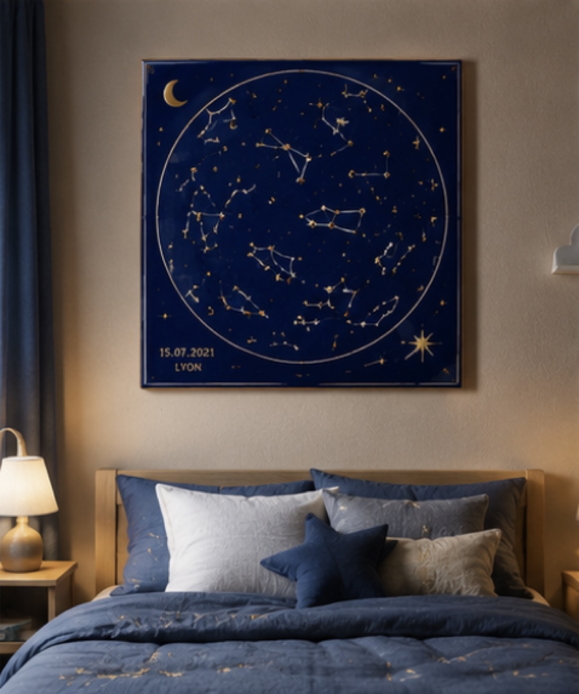 Carte du ciel personnalisée en céramique émaillée à la main