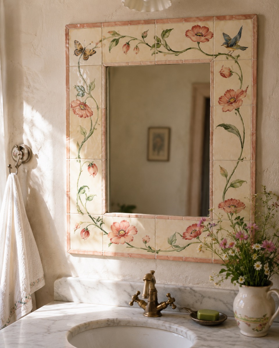 Contour de miroir en céramique