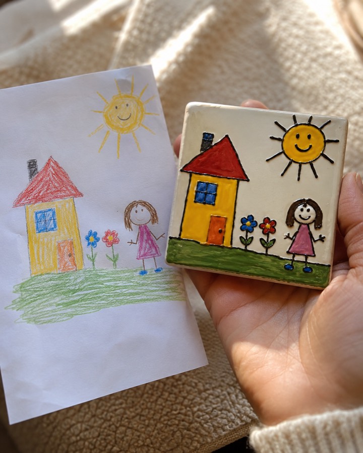Dessin d’enfant sur céramique, vue 5