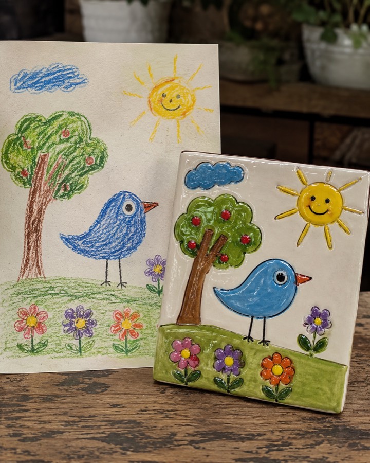 Dessin d’enfant sur céramique, vue 6