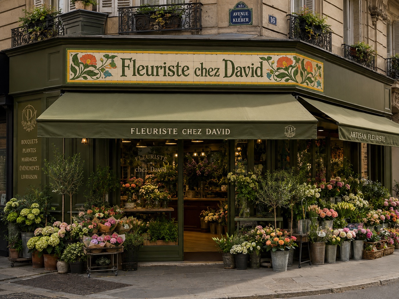 Enseigne de commerce et de restaurant en céramique émaillée à la main