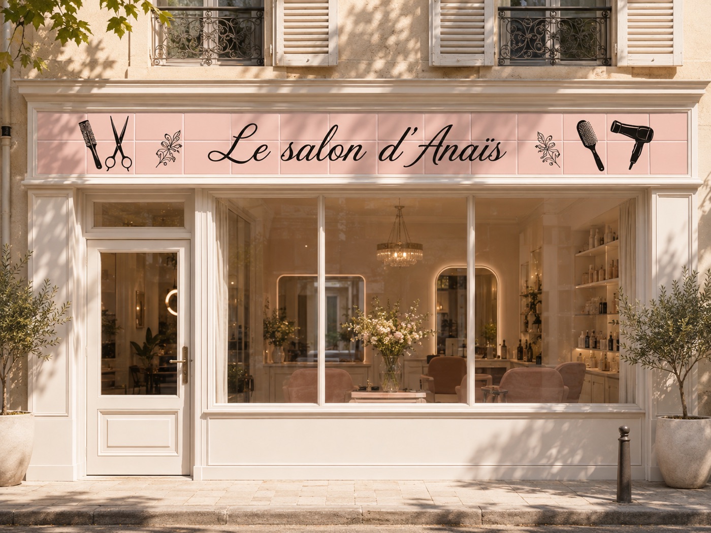 Enseigne de commerce et de restaurant en céramique émaillée à la main