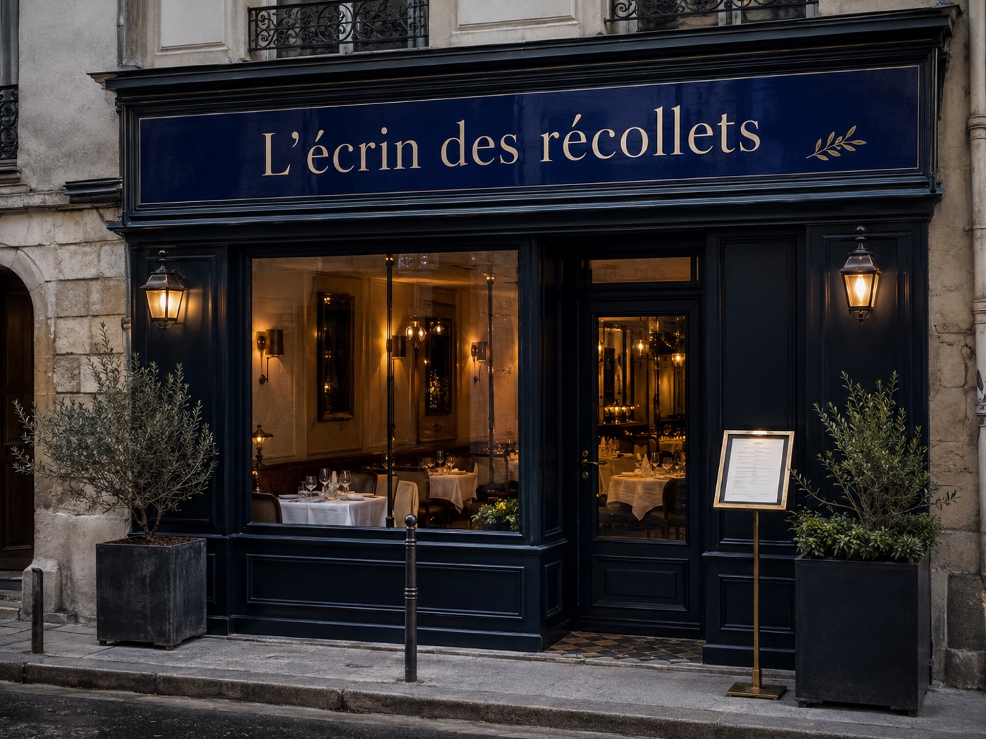 Enseigne de commerce et de restaurant en céramique émaillée à la main