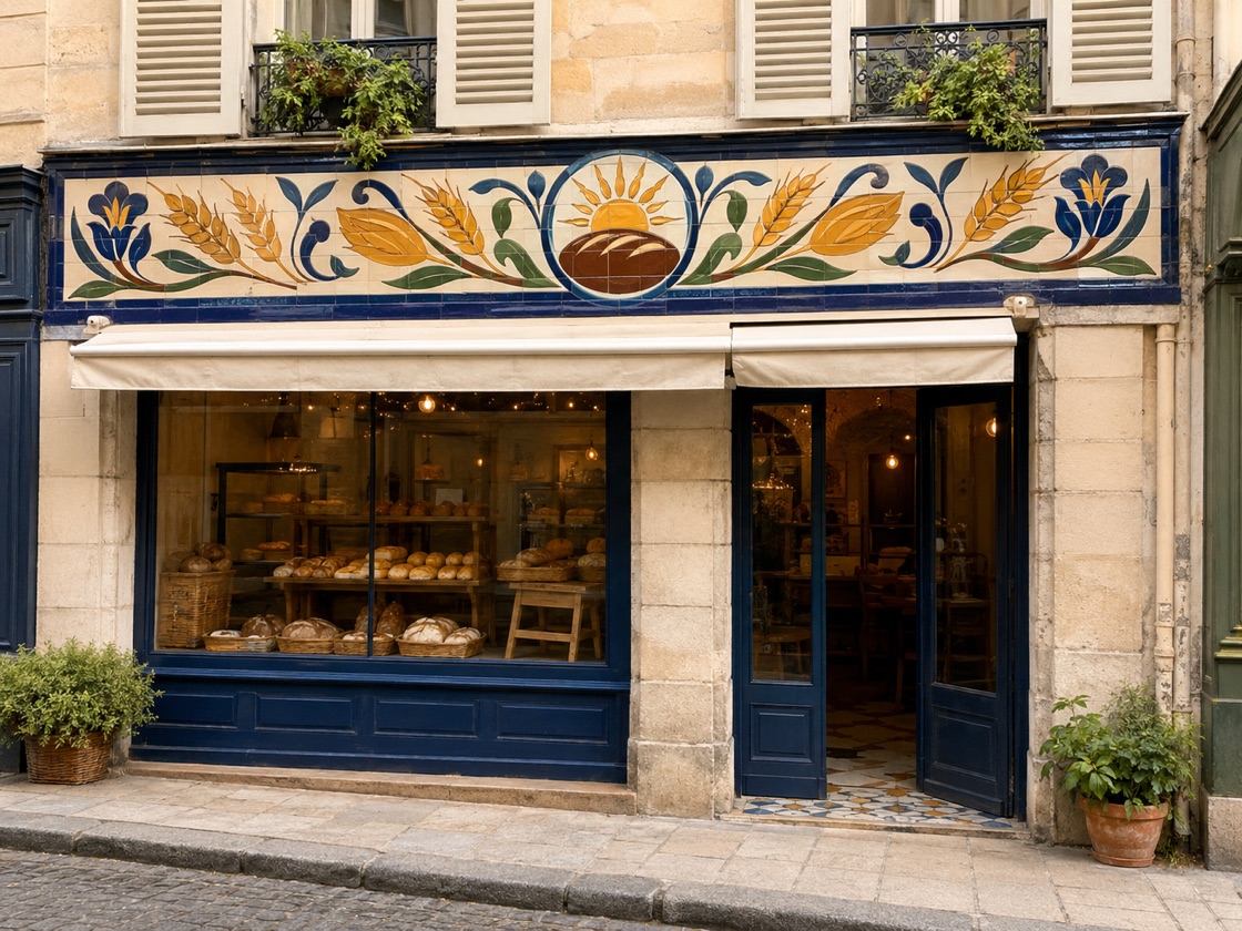 Frise de façade au mètre linéaire en céramique émaillée à la main, vue 7 sur 8