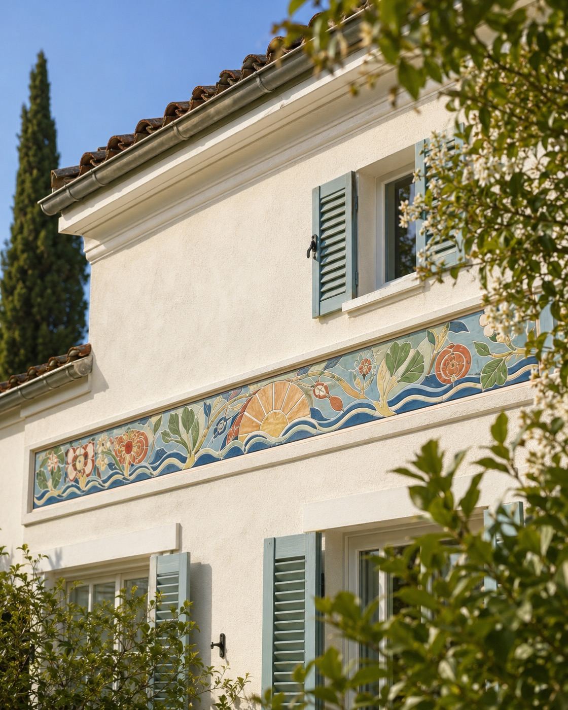 Frise de maison en céramique émaillée à la main, vue 4 sur 6