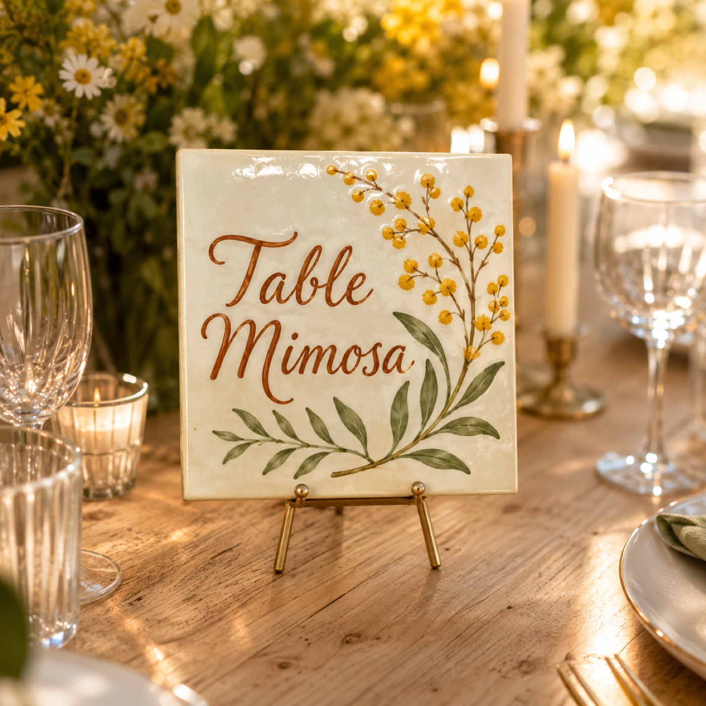 Marque-places de mariage en céramique émaillée à la main, vue 5 sur 11
