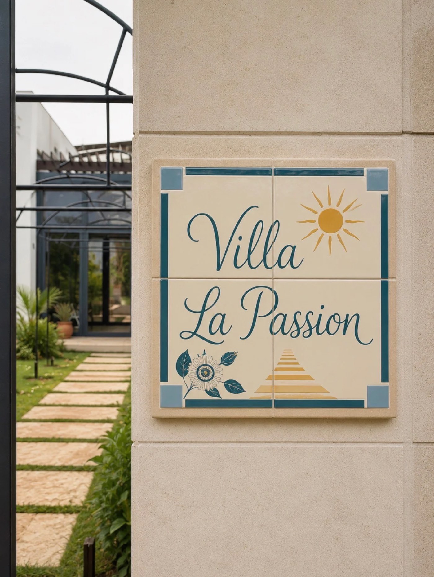 Nom de maison ou de villa en céramique émaillée à la main, vue 27 sur 29