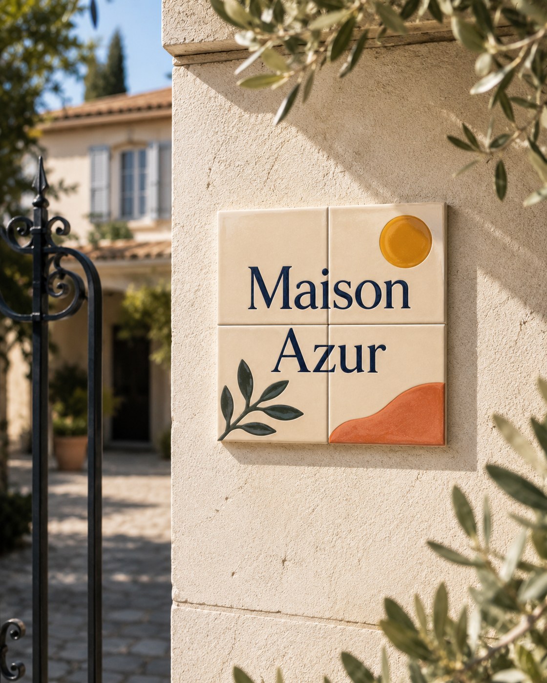 Nom de maison ou de villa en céramique émaillée à la main, vue 3 sur 29