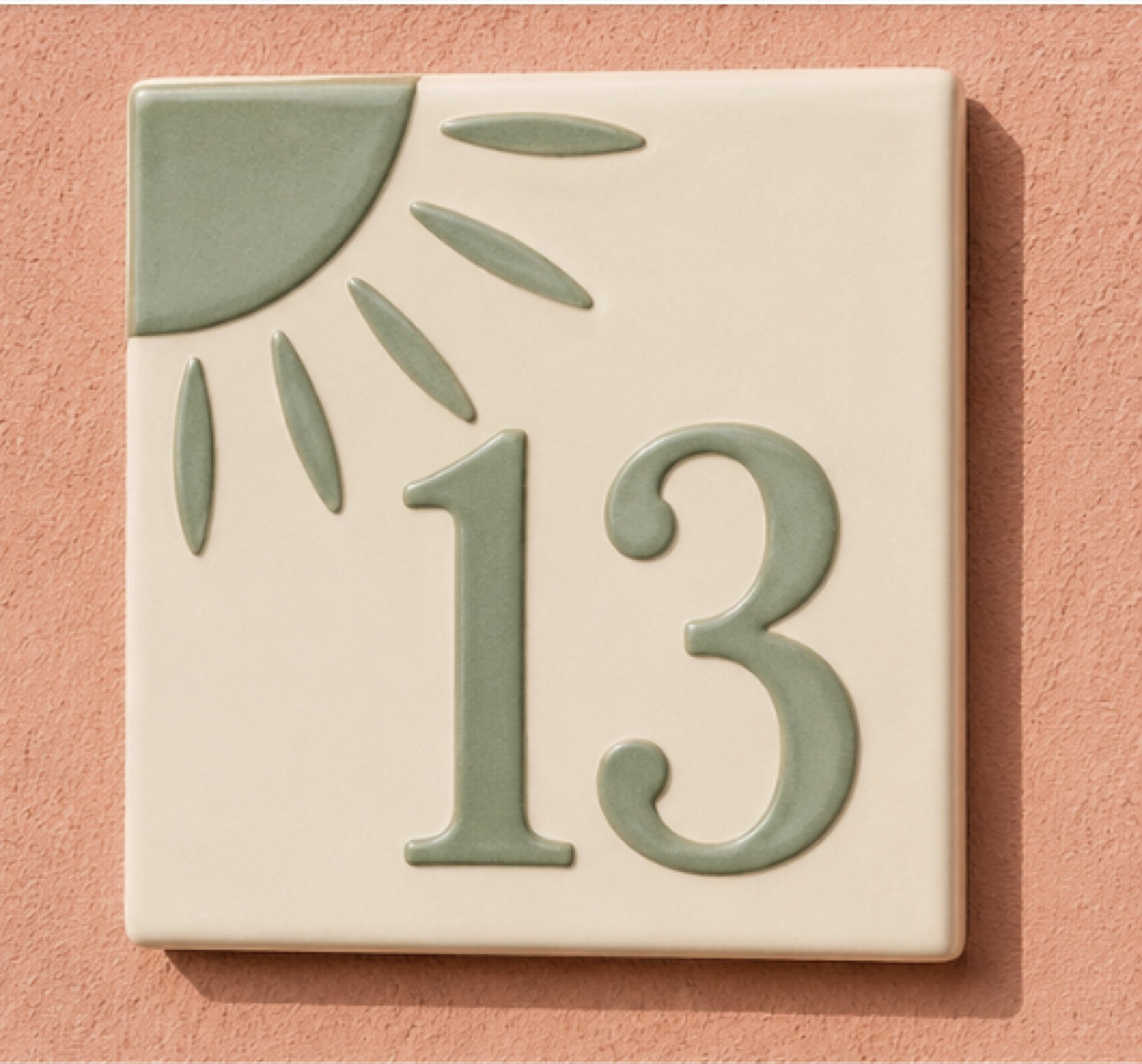 Numéro de maison en céramique émaillée à la main
