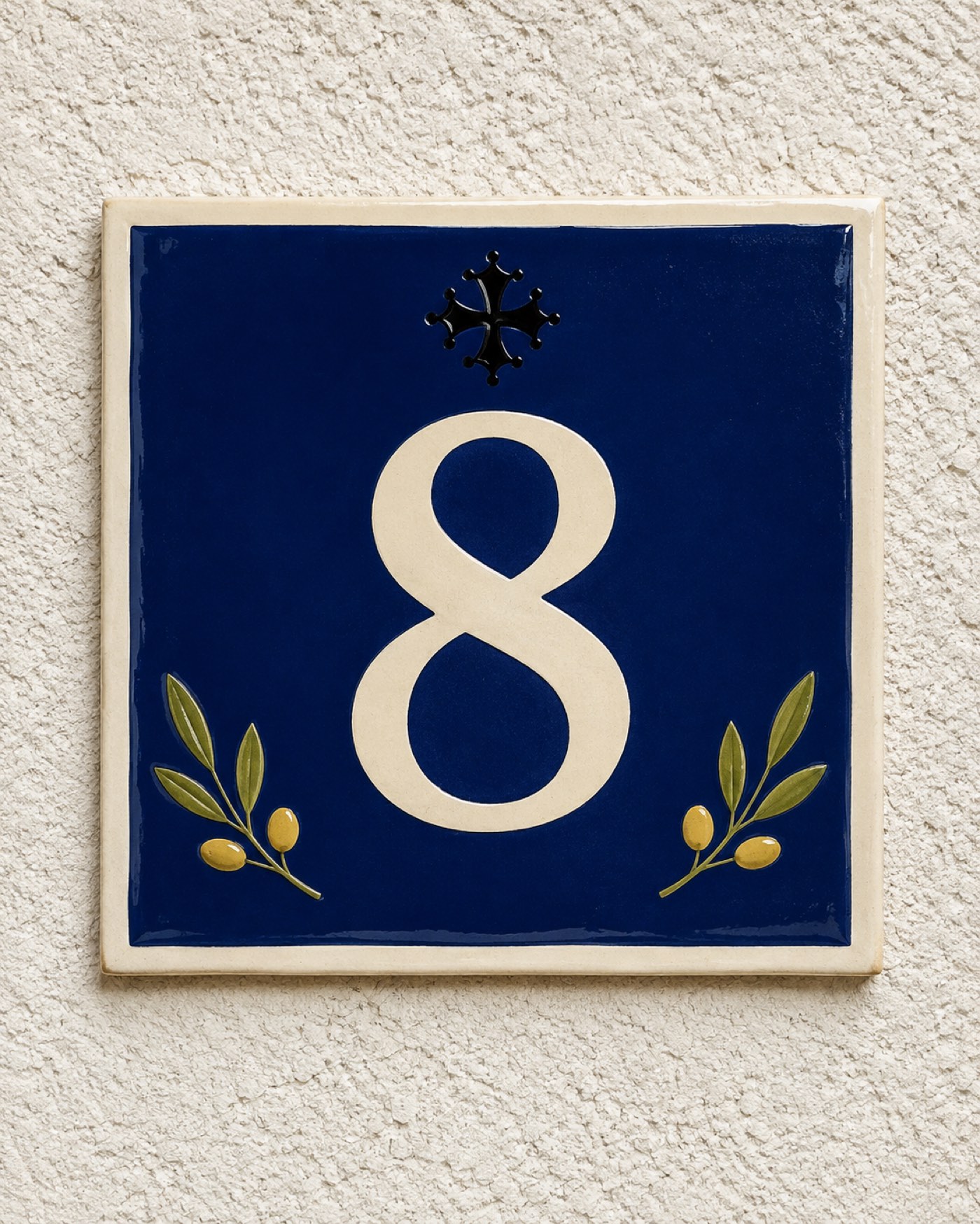Numéro de maison en céramique émaillée à la main, vue 9 sur 10