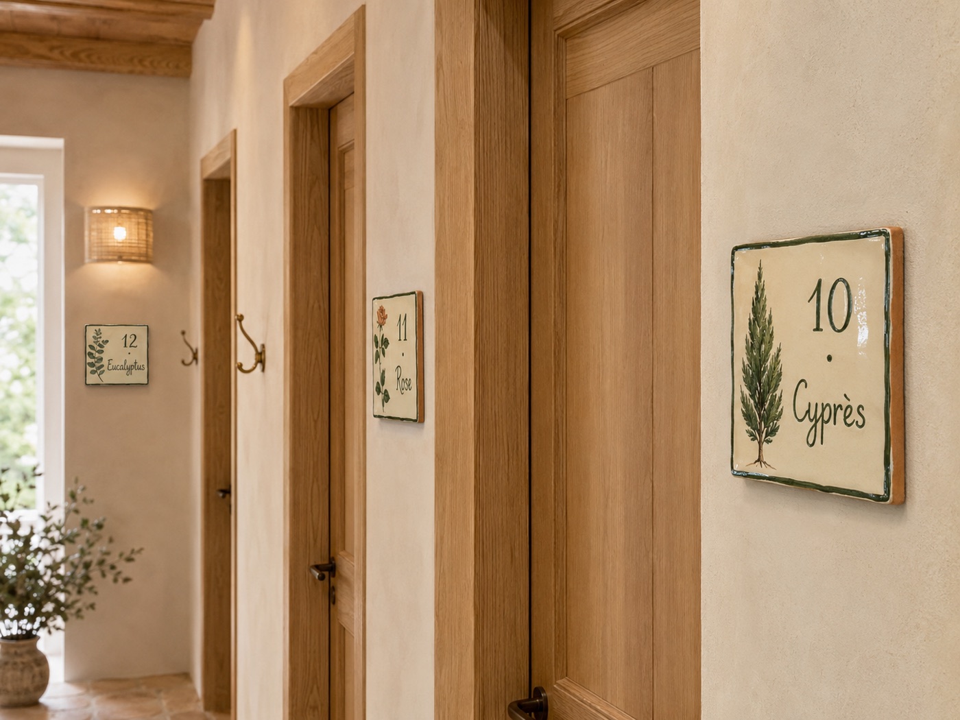 Numéros de chambre, hôtel & gîte en céramique émaillée à la main
