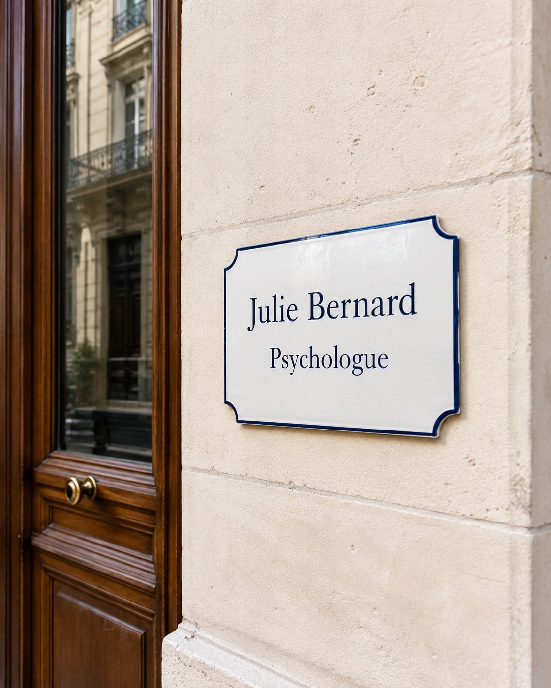 Plaque de cabinet médical ou paramédical en céramique émaillée à la main