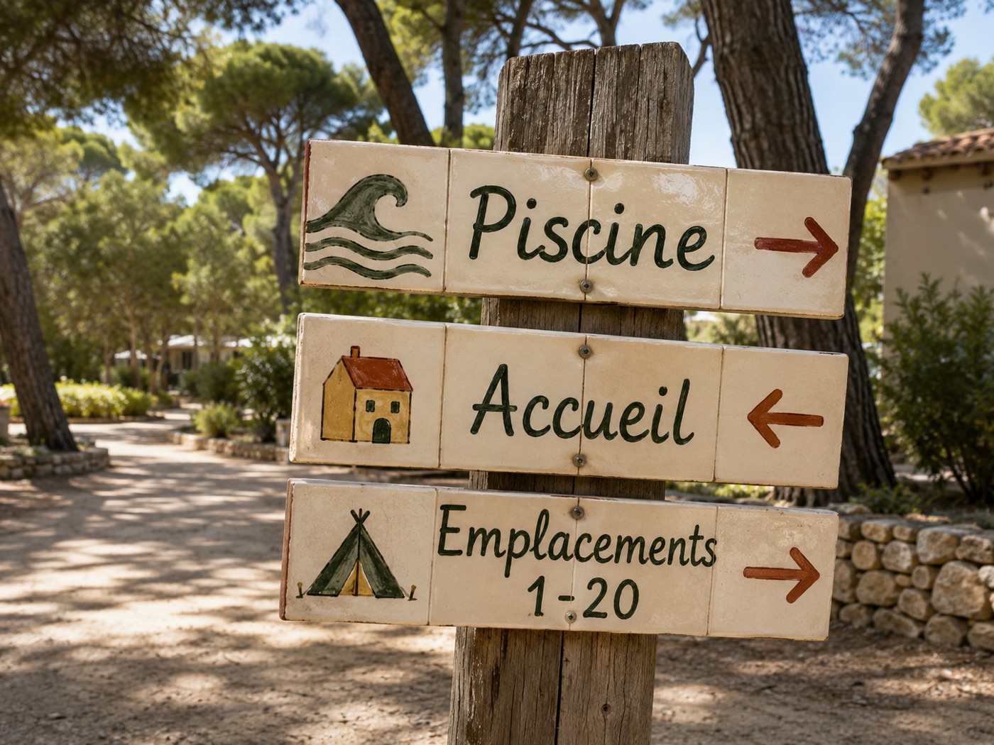 Plaques et panneaux de camping en céramique émaillée à la main, vue 3 sur 4