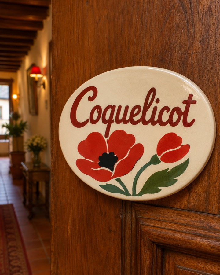 Plaque de chambre, gîte ou chambre d’hôtes, vue 3