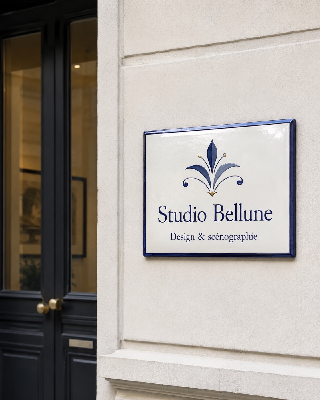 Plaque d’entreprise ou de société en céramique émaillée à la main