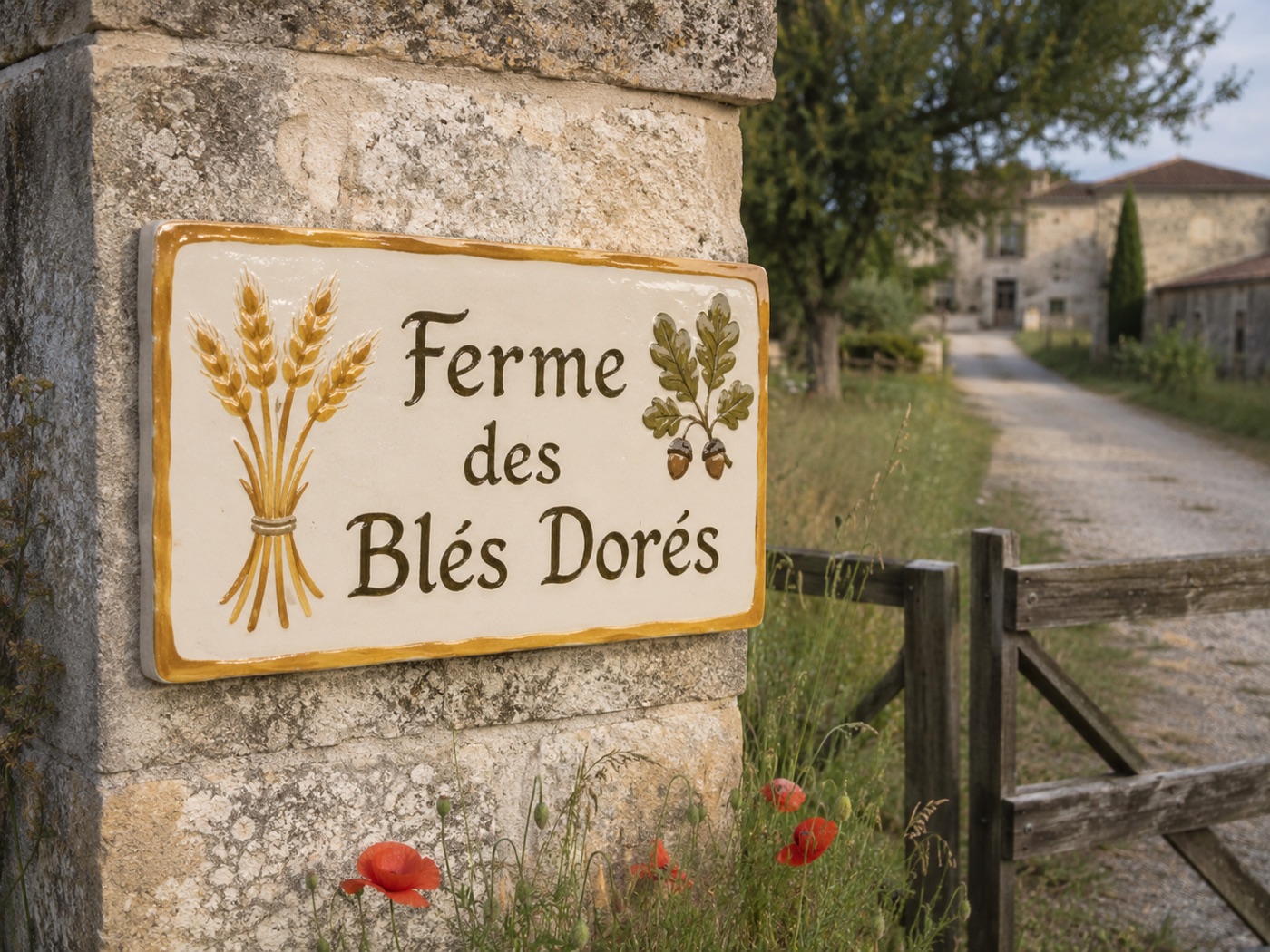 Plaque de ferme en céramique émaillée à la main, vue 2 sur 4