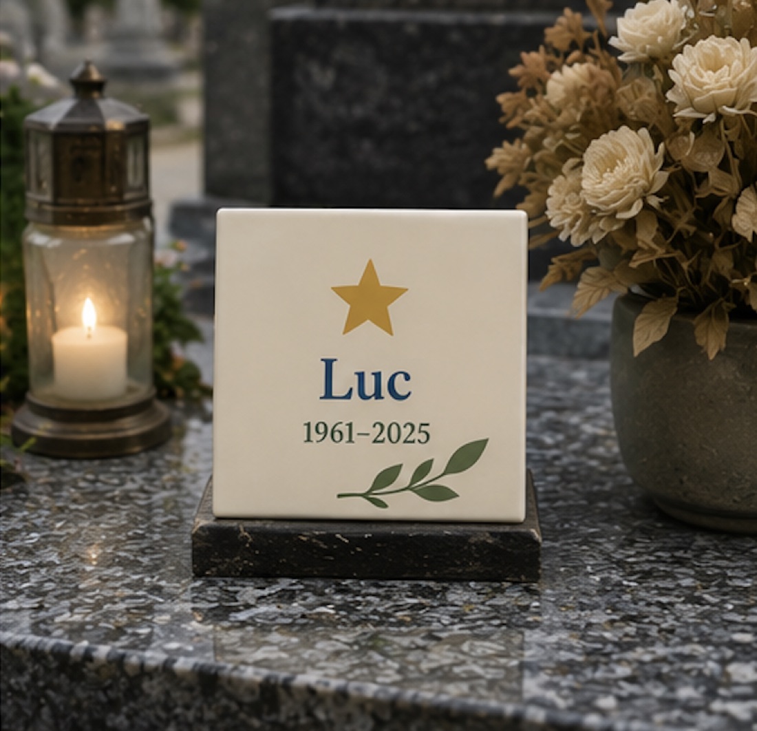 Plaque hommage en céramique en céramique émaillée à la main, vue 10 sur 10