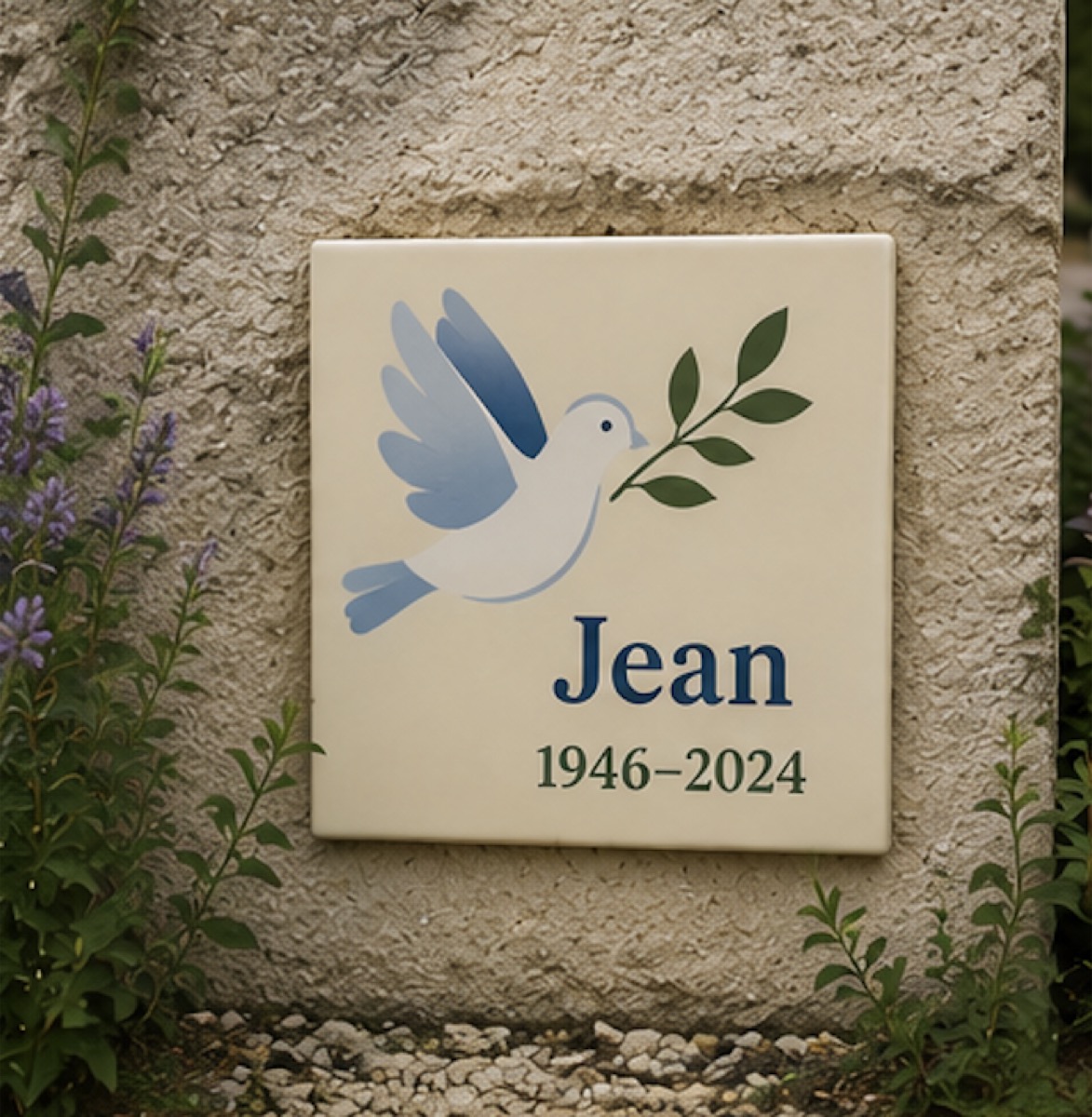 Plaque hommage en céramique en céramique émaillée à la main, vue 3 sur 10