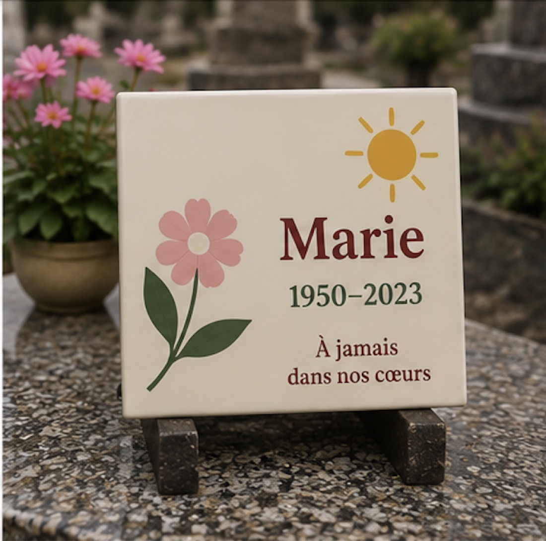 Plaque hommage en céramique en céramique émaillée à la main, vue 6 sur 10
