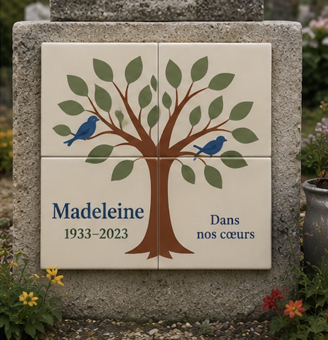 Plaque hommage en céramique en céramique émaillée à la main, vue 8 sur 10
