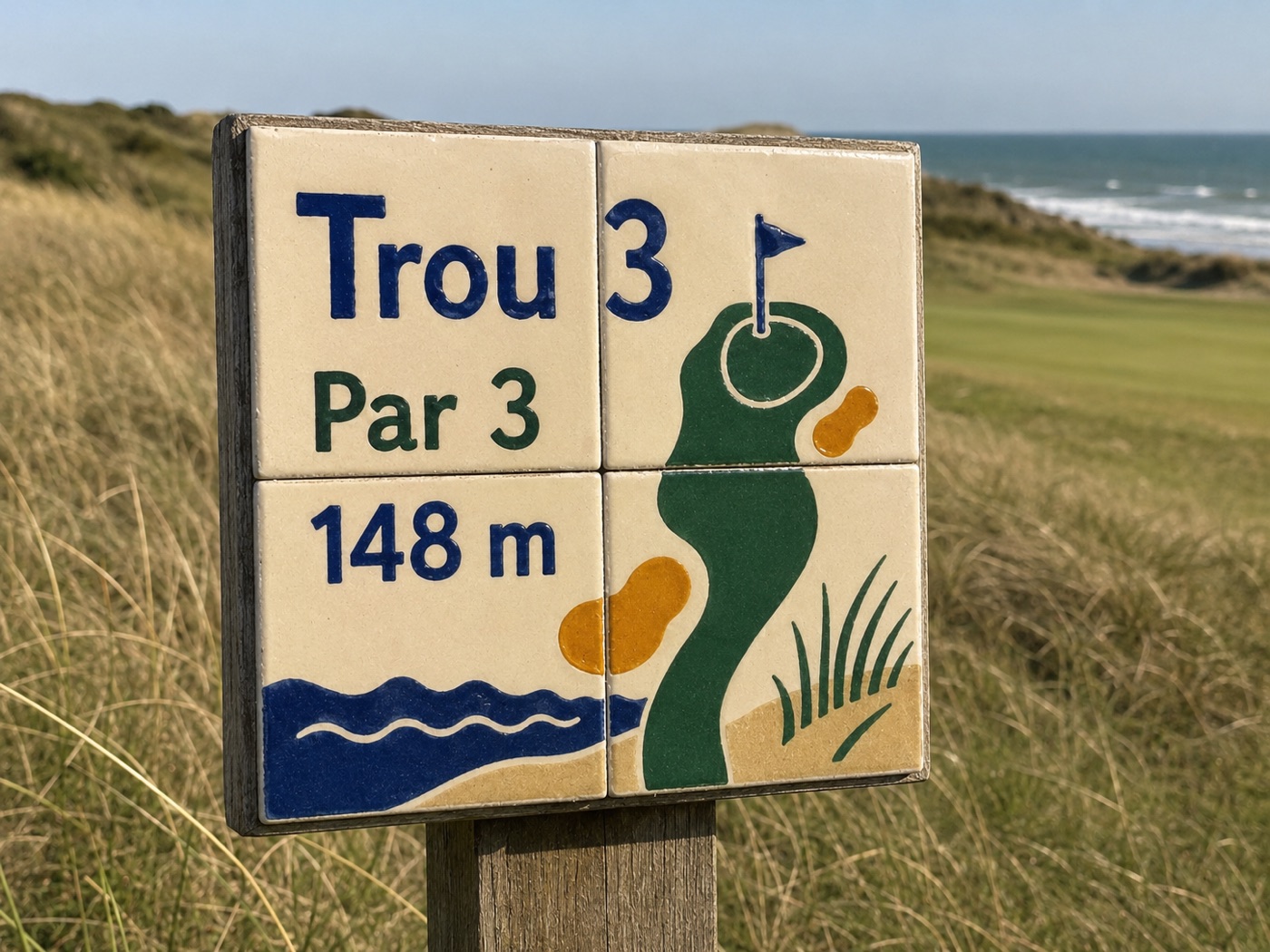 Plaque de golf personnalisée en céramique émaillée à la main, vue 2 sur 4