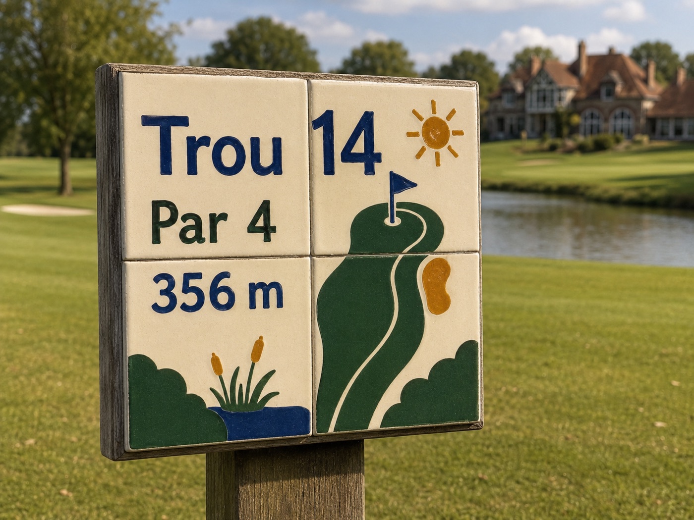 Plaque de golf personnalisée en céramique émaillée à la main, vue 4 sur 4