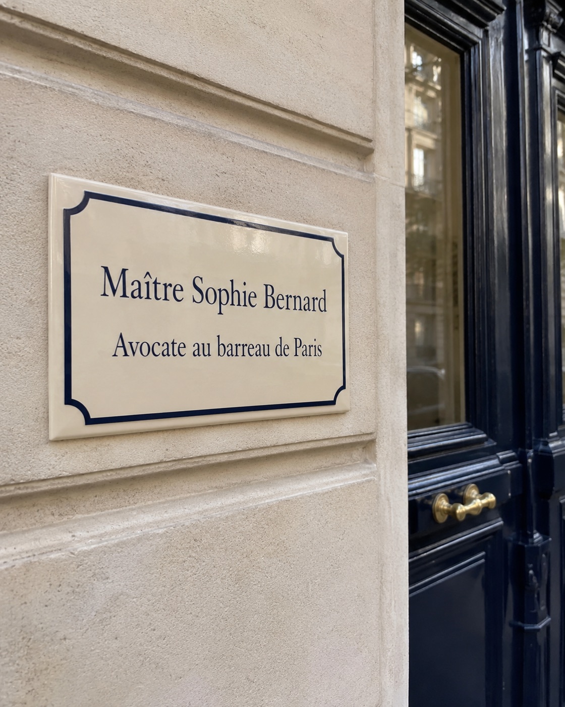 Plaque de profession libérale en céramique émaillée à la main, vue 3 sur 4