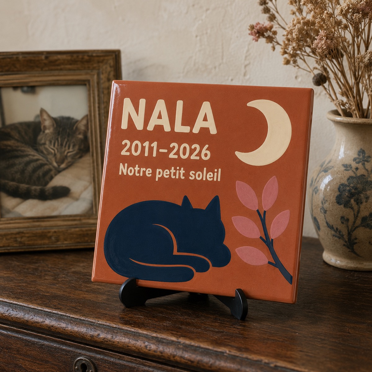 Plaque souvenir animal en céramique en céramique émaillée à la main, vue 2 sur 4