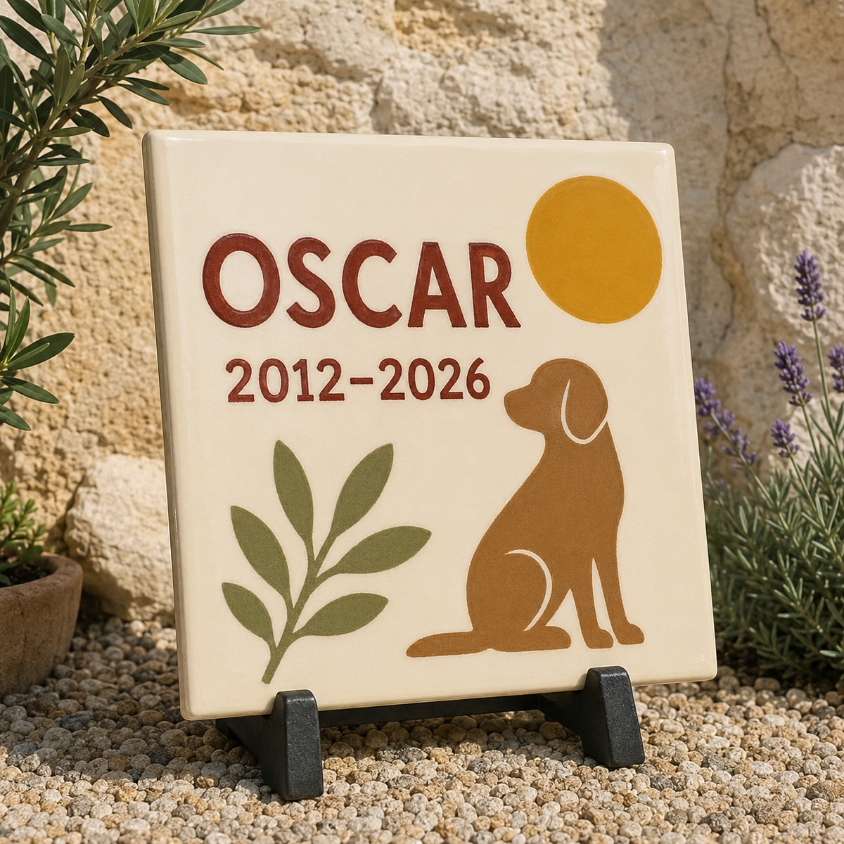Plaque souvenir animal en céramique en céramique émaillée à la main, vue 3 sur 4
