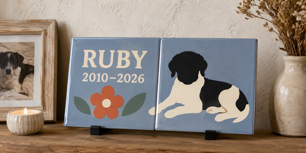 Plaque souvenir animal en céramique en céramique émaillée à la main, vue 4 sur 4