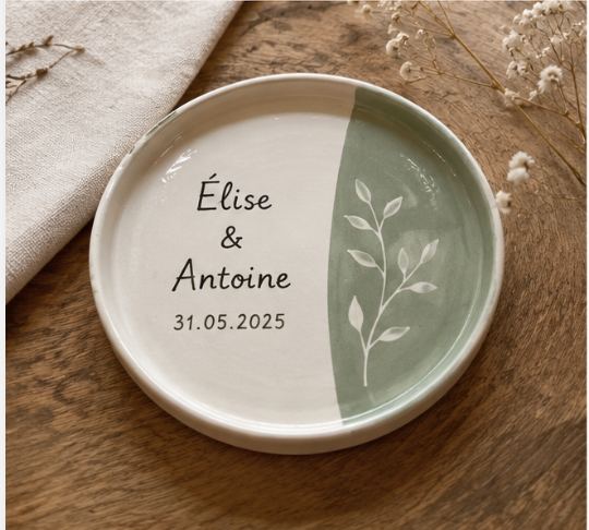 Porte-alliance en céramique en céramique émaillée à la main, vue 3 sur 5