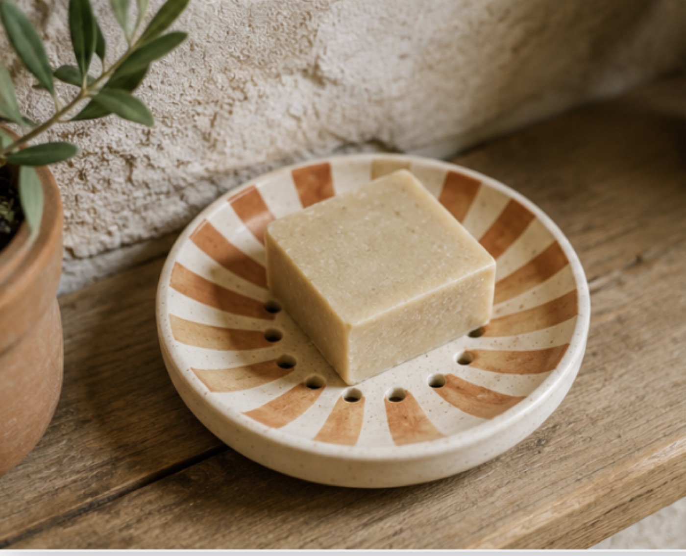 Porte-savon en céramique en céramique émaillée à la main, vue 4 sur 5