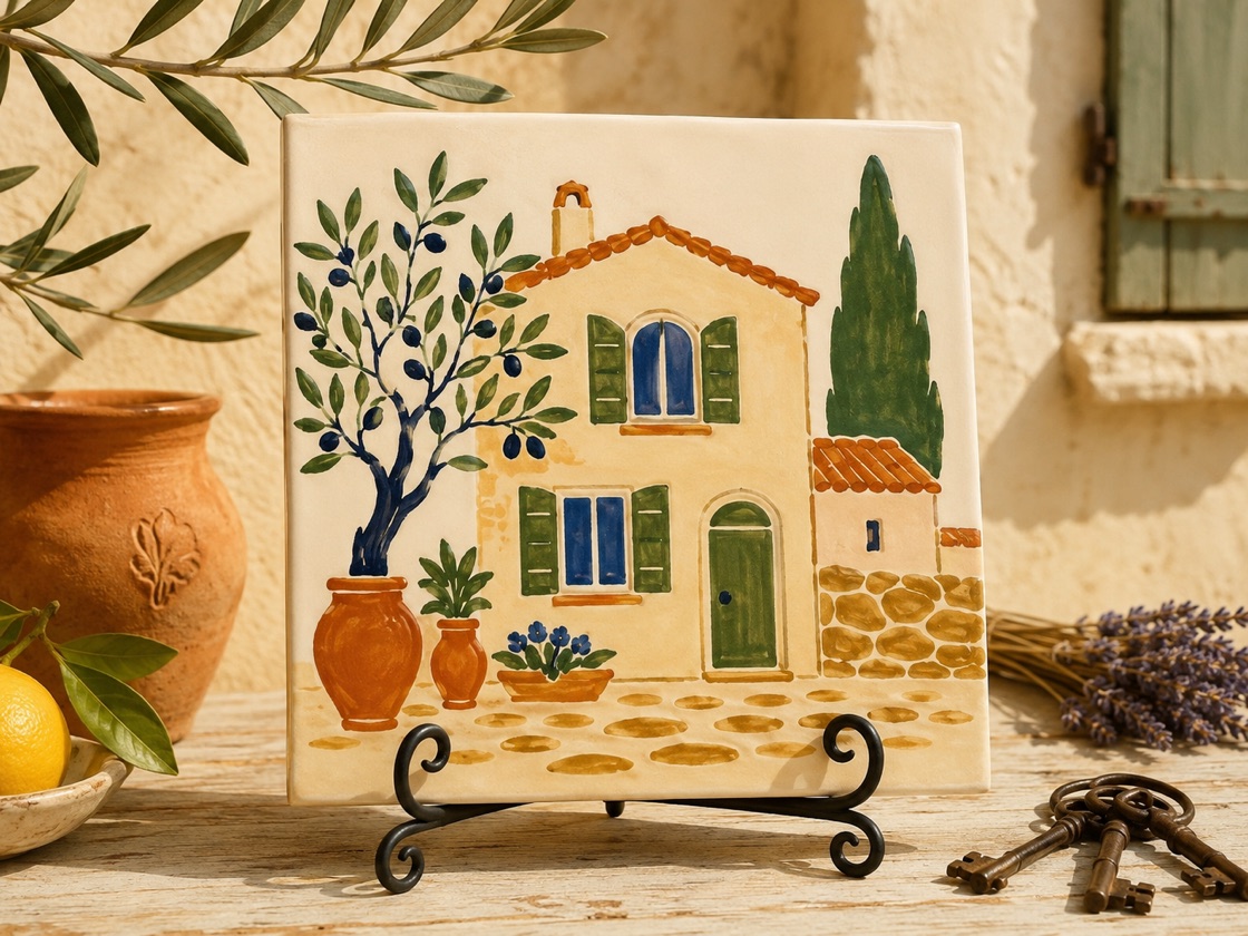 Portrait de maison en céramique émaillée à la main, vue 10 sur 12