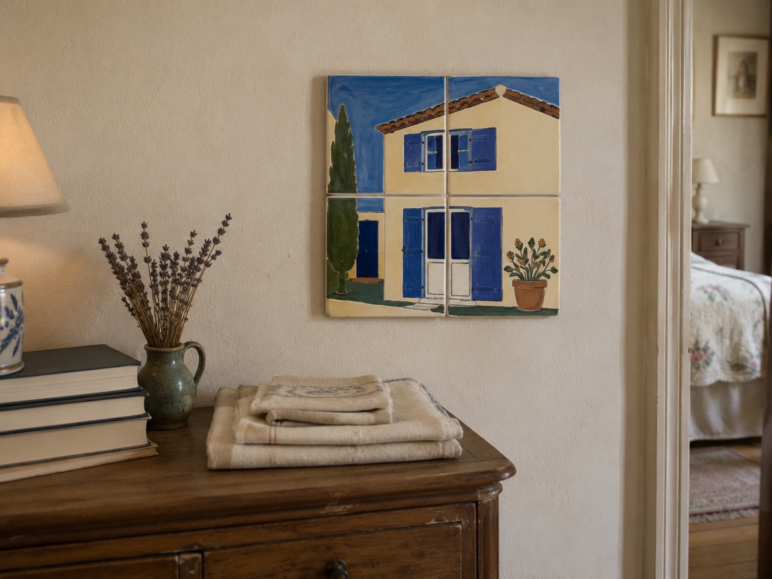 Portrait de maison en céramique émaillée à la main, vue 3 sur 12