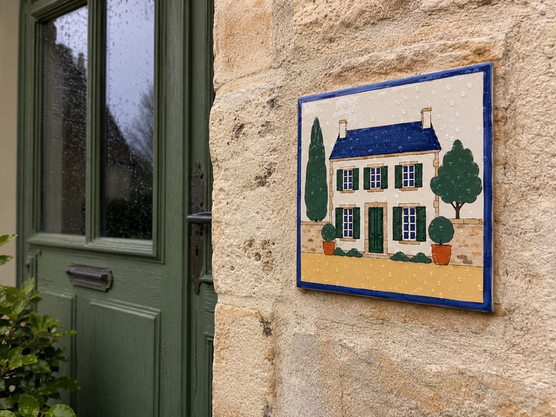 Portrait de maison en céramique émaillée à la main, vue 4 sur 12