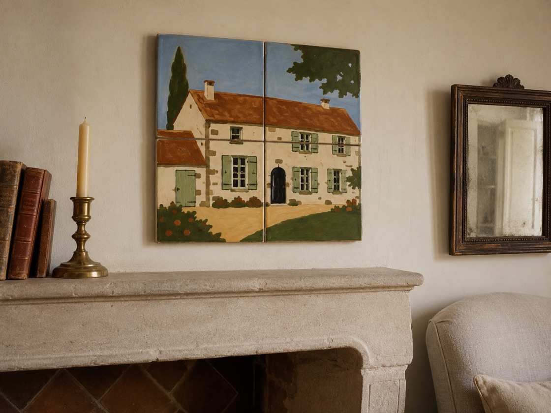 Portrait de maison en céramique émaillée à la main, vue 6 sur 12