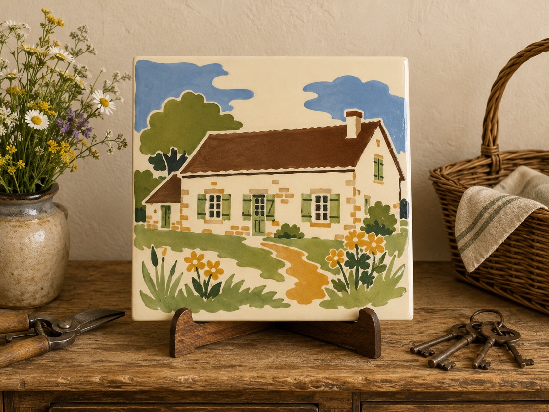 Portrait de maison en céramique émaillée à la main, vue 7 sur 12