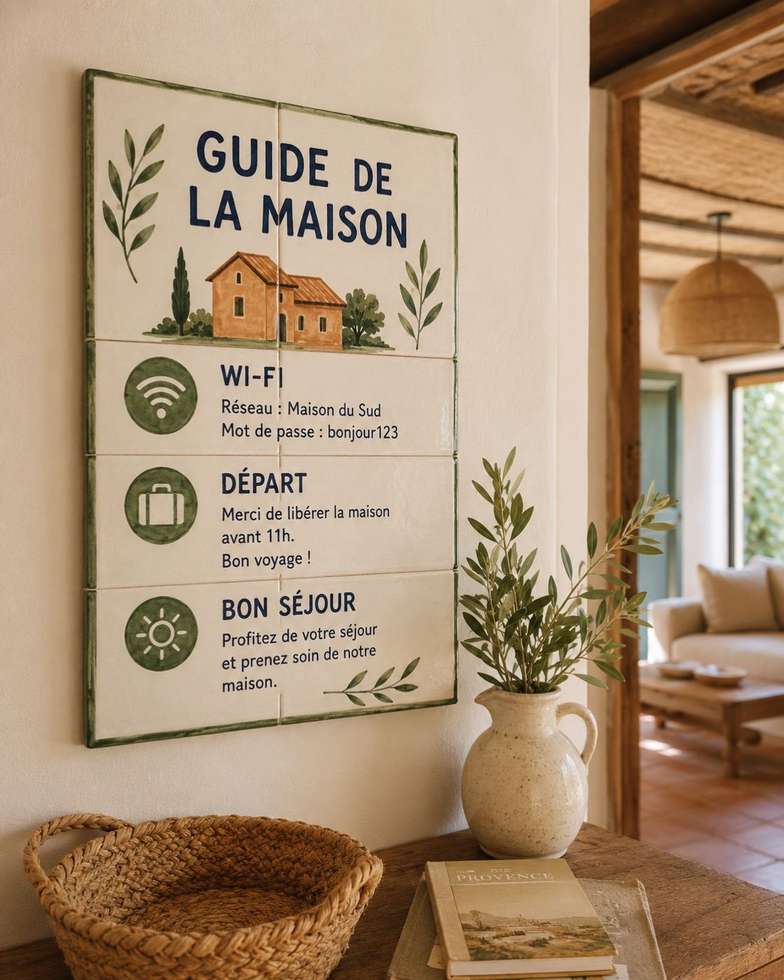 Règles de la maison en céramique émaillée à la main, vue 2 sur 4