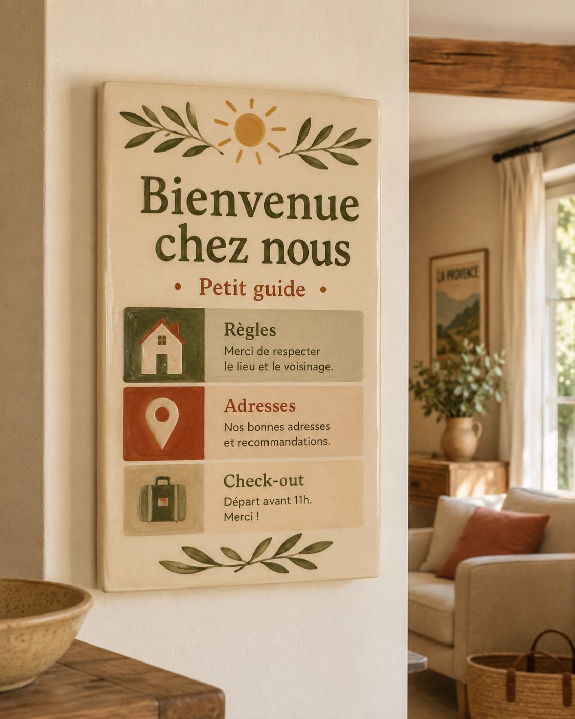Règles de la maison en céramique émaillée à la main, vue 4 sur 4