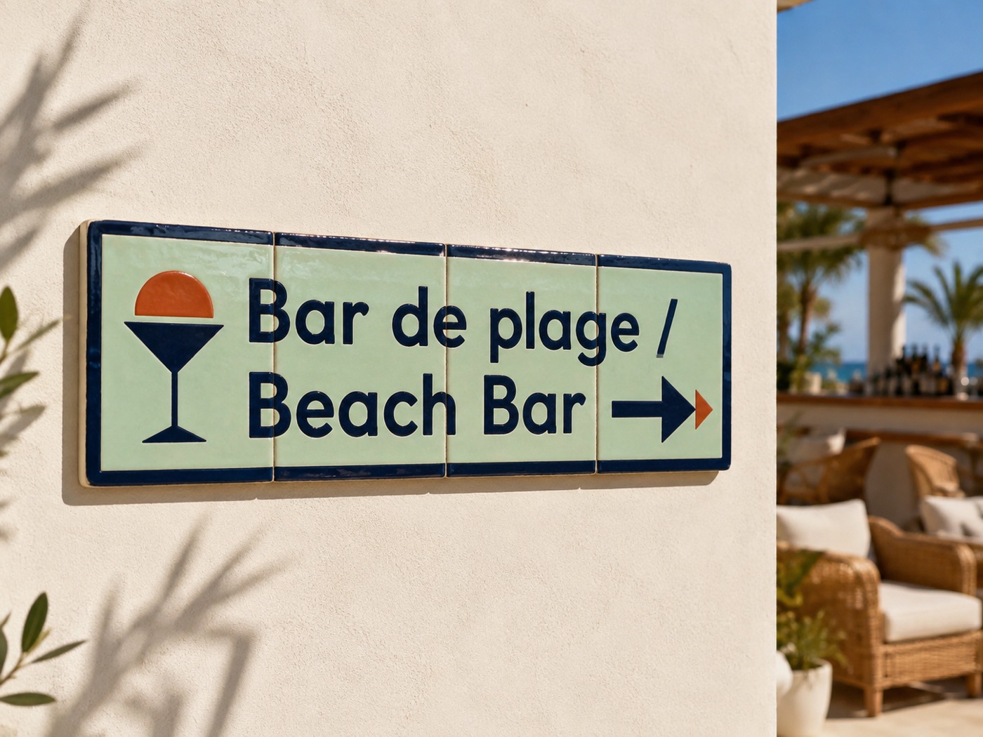 Signalétique d’hôtel et de restaurant en céramique, émaillée à la main