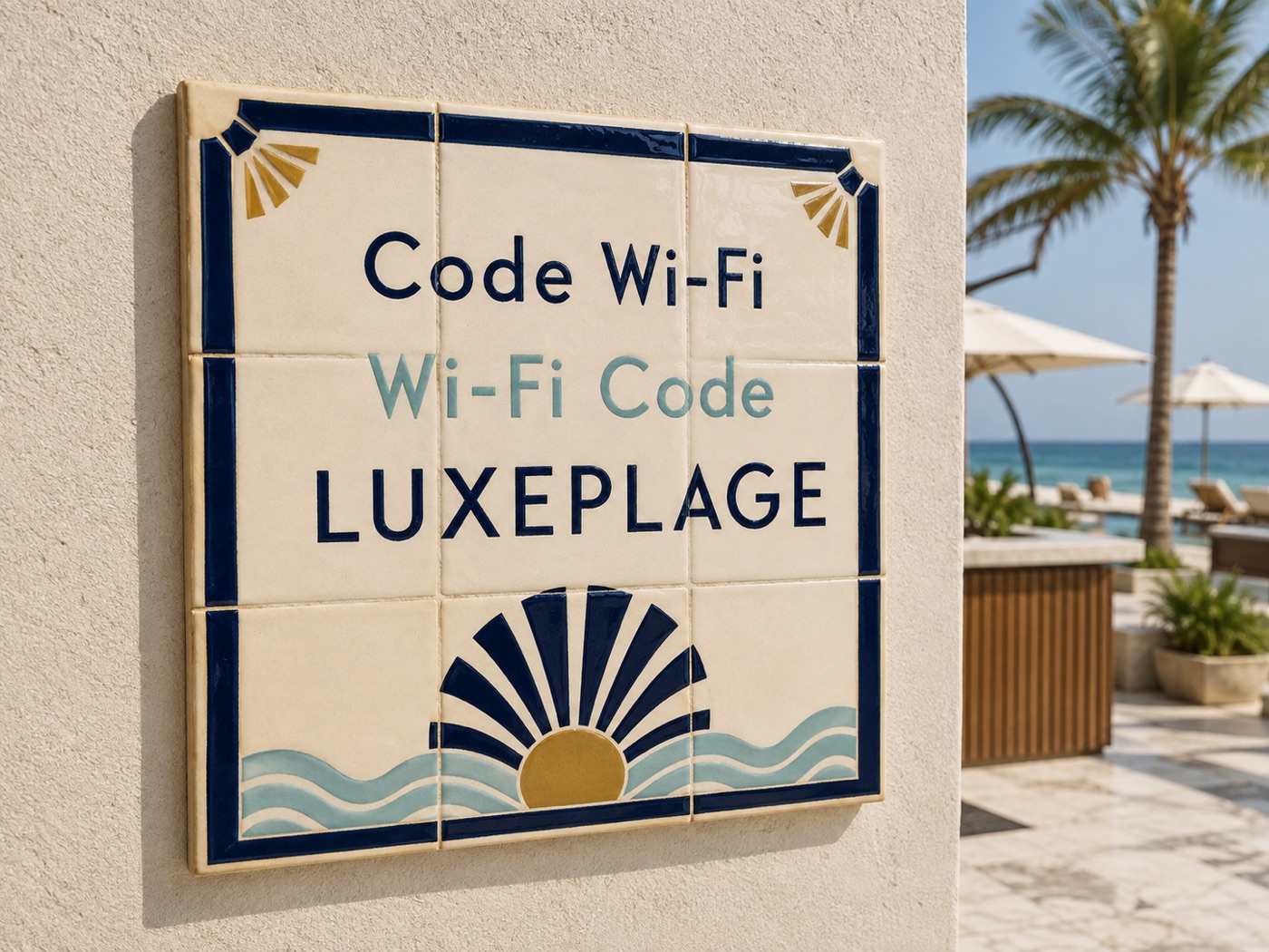 Signalétique d’hôtel et de restaurant en céramique, émaillée à la main