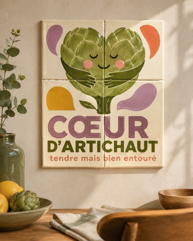 Affiche expression en céramique, émaillée à la main