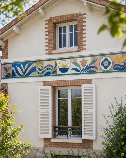 Frise de maison en céramique émaillée à la main