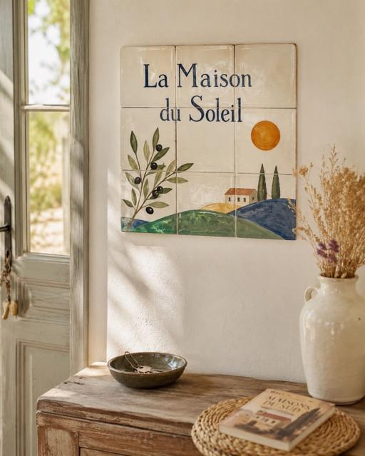 Panneau nom d’appartement en céramique émaillée à la main
