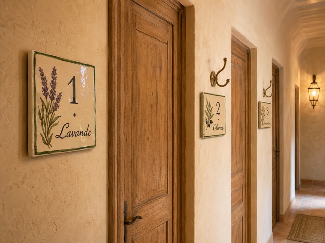 Numéros de chambre, hôtel & gîte en céramique émaillée à la main